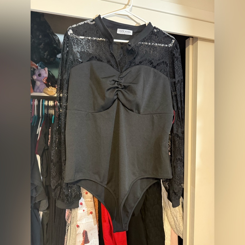 Chic Black Lace Bodysuit by Good Luck Gem